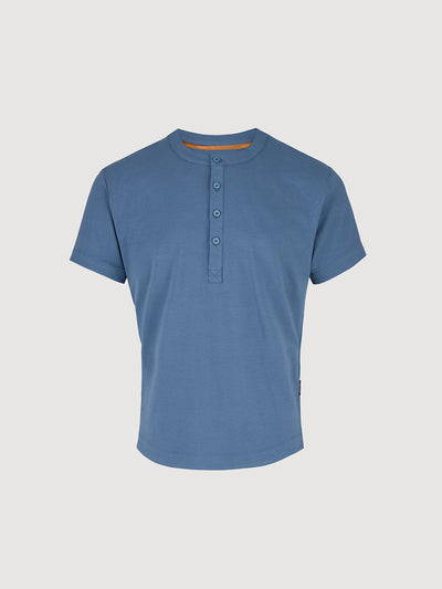 Buffed Cotton Short-Sleeve Henley