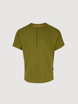 Buffed Cotton Short-Sleeve Henley