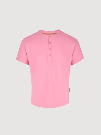 Buffed Cotton Short-Sleeve Henley