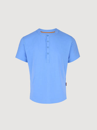 Buffed Cotton Short-Sleeve Henley