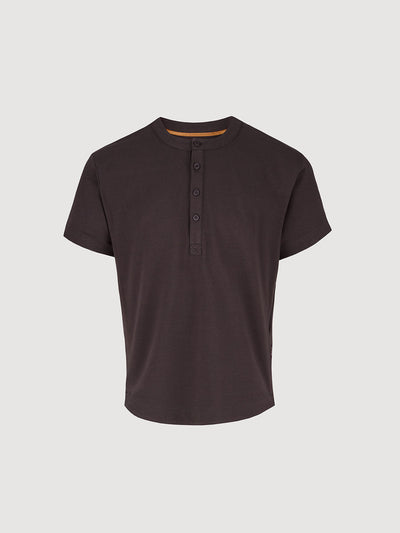 Buffed Cotton Short-Sleeve Henley