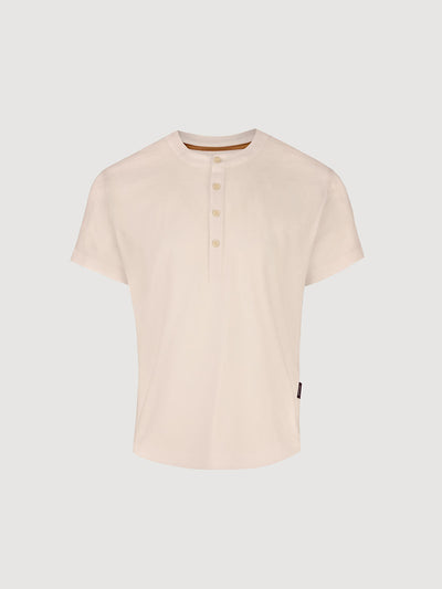 Buffed Cotton Short-Sleeve Henley