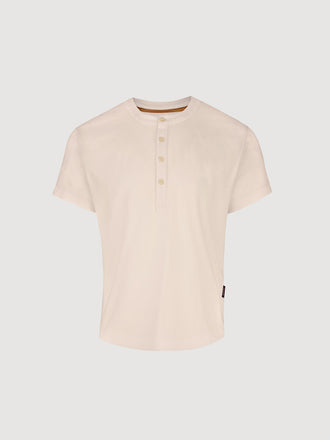 Buffed Cotton Short-Sleeve Henley