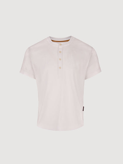 Buffed Cotton Short-Sleeve Henley