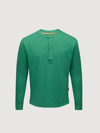 Buffed Cotton Long-Sleeve Henley