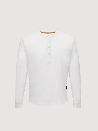 Buffed Cotton Long-Sleeve Henley