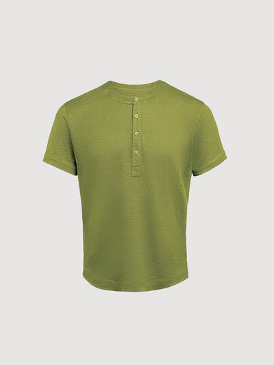 Greek Linen Short-Sleeve Henley