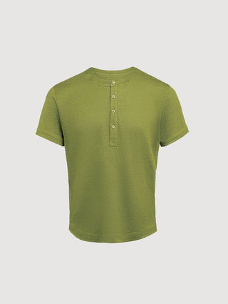 Greek Linen Short-Sleeve Henley