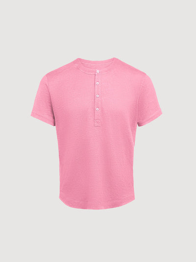 Greek Linen Short-Sleeve Henley