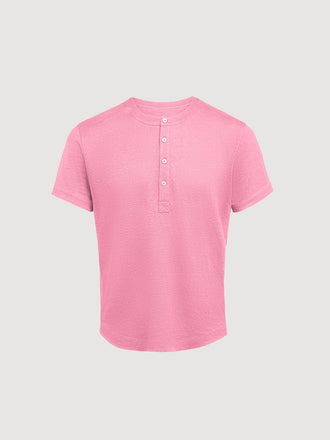 Greek Linen Short-Sleeve Henley