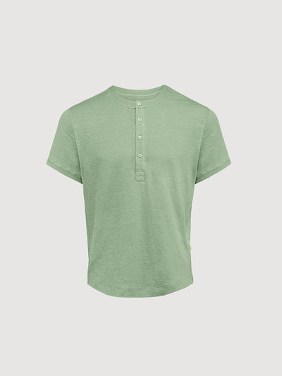 Greek Linen Short-Sleeve Henley