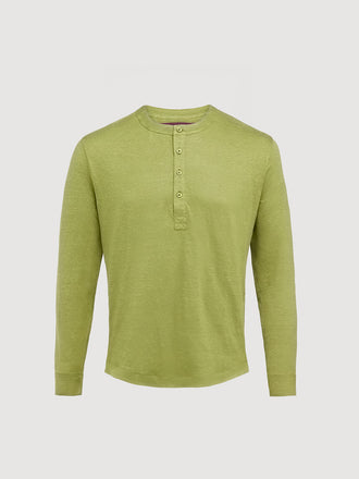Greek Linen Long-Sleeve Henley