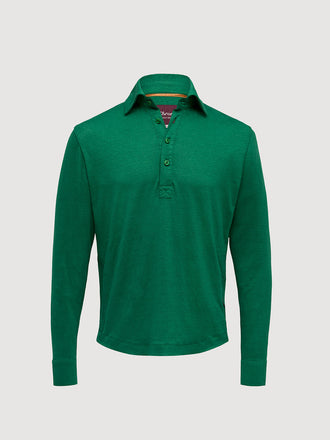 Madeira French Linen Long Sleeve Polo